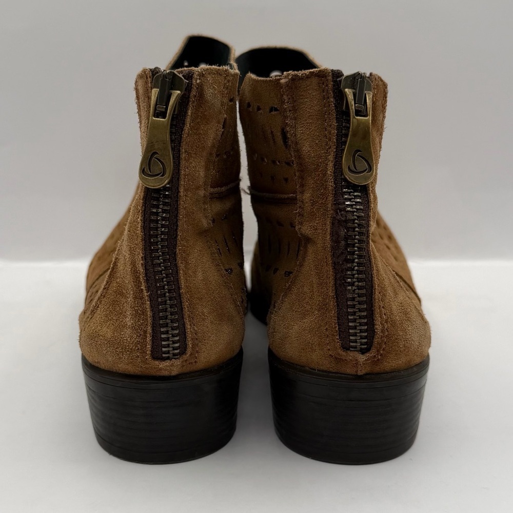 KANNA Ankle Boots Brown Suede Gold Accents SIze 6.5 / 37 Made in Spain - Picture 6 of 9
